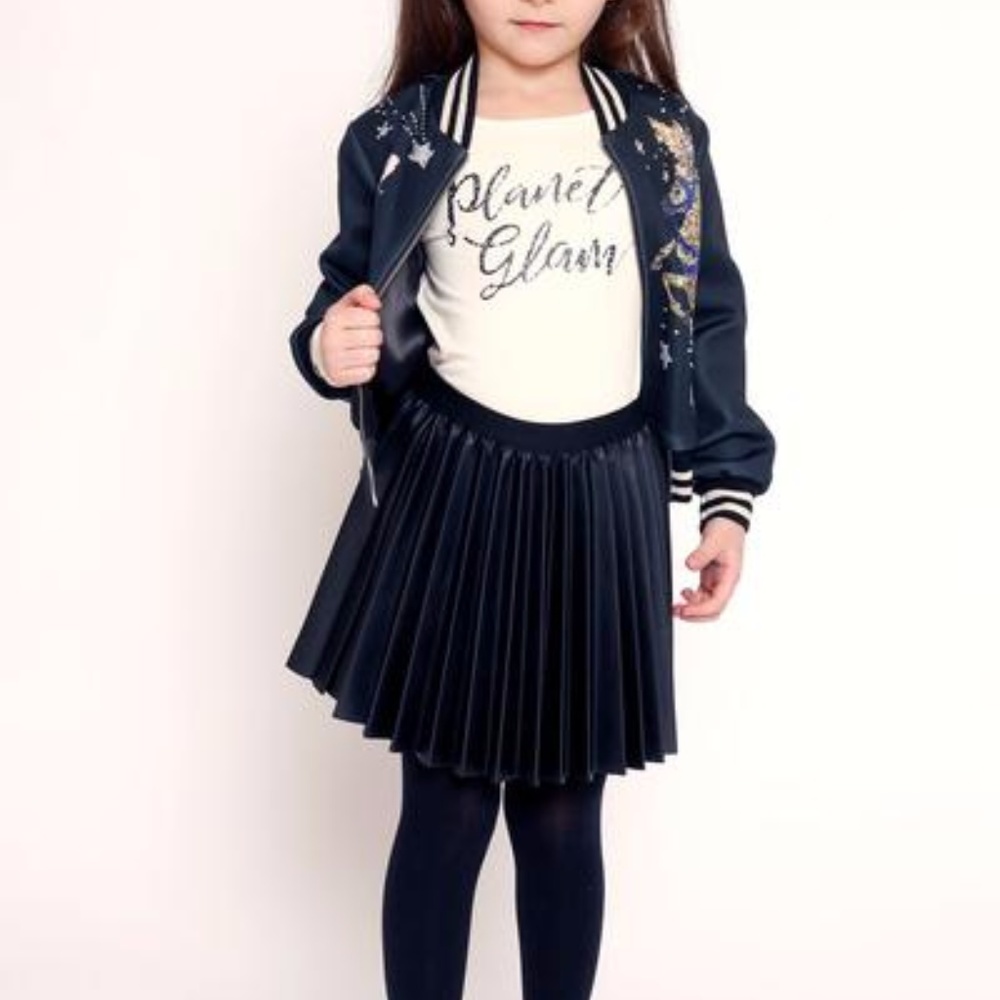 Girls White Long Sleeve Planet Glam Shirt